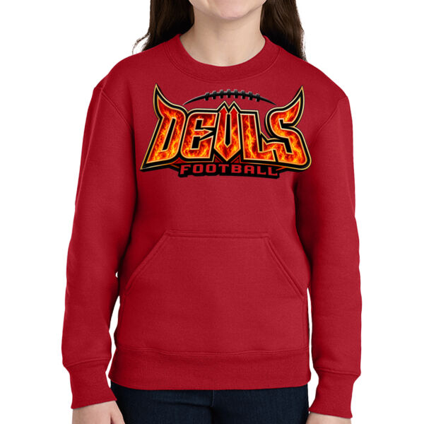 YOUTH PBF22 - Youth Core Fleece Crewneck Pocket Sweatshirt Thumbnail